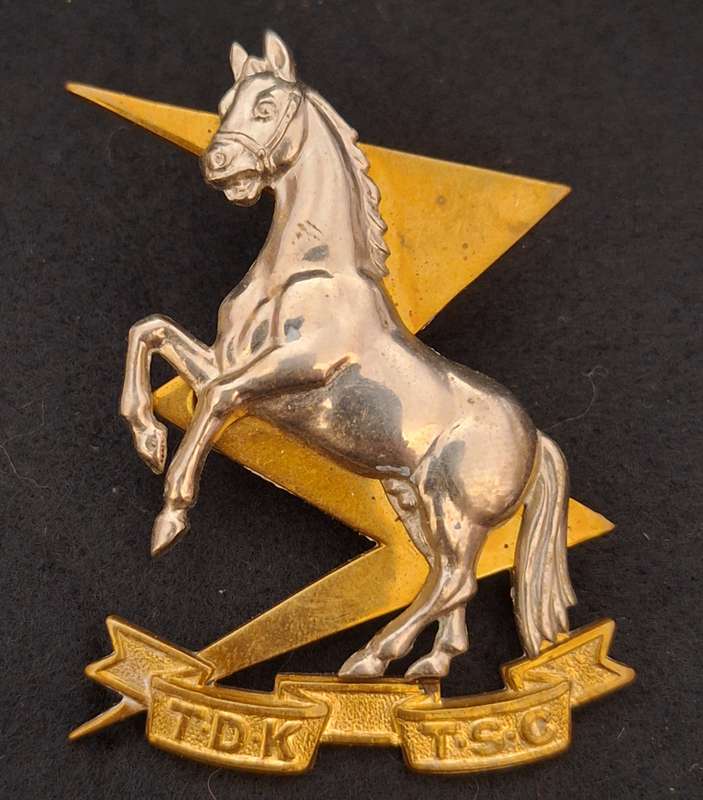 SADF - TSC / TDK CAP BADGE (LARGE TYPE) - SCREWS INTACT