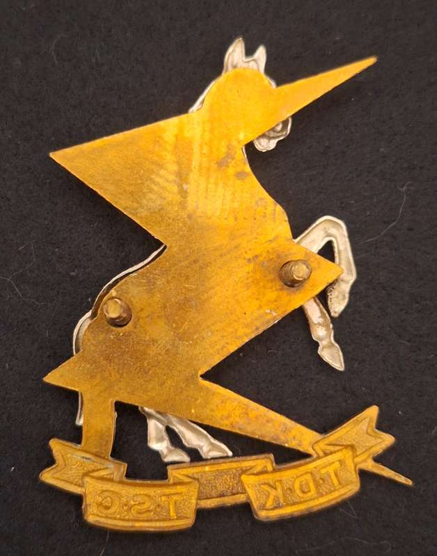 SADF - TSC / TDK CAP BADGE (LARGE TYPE) - SCREWS INTACT