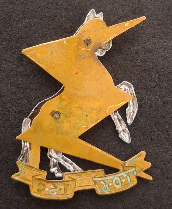 SADF - TSC / TDK BERET / COLLAR BADGE - PINS INTACT (CHROME)