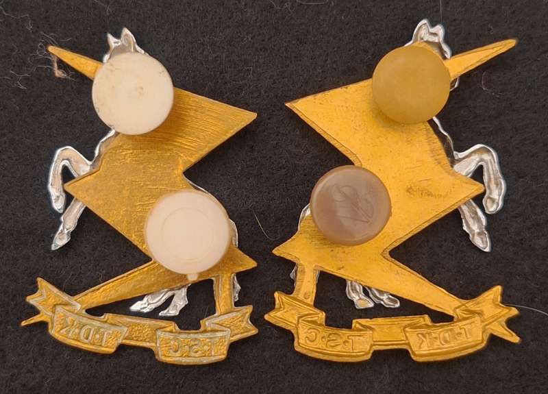 SADF - TSC / TDK COLLAR BADGES - PINS INTACT