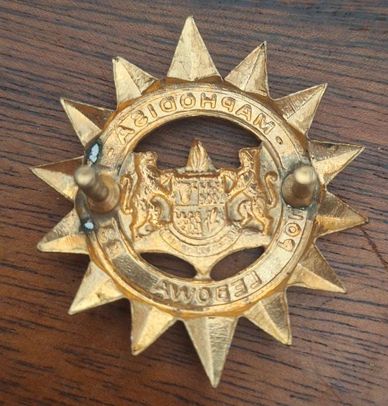 EX HOMELAND - LEBOWA POLICE GILDING CAP BADGE - SCREWS INTACT