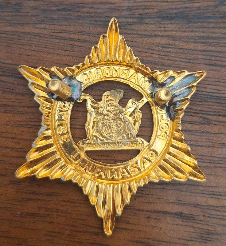 EX HOMELAND - GAZANKULU POLICE CAP BADGE - SCREWS INTACT