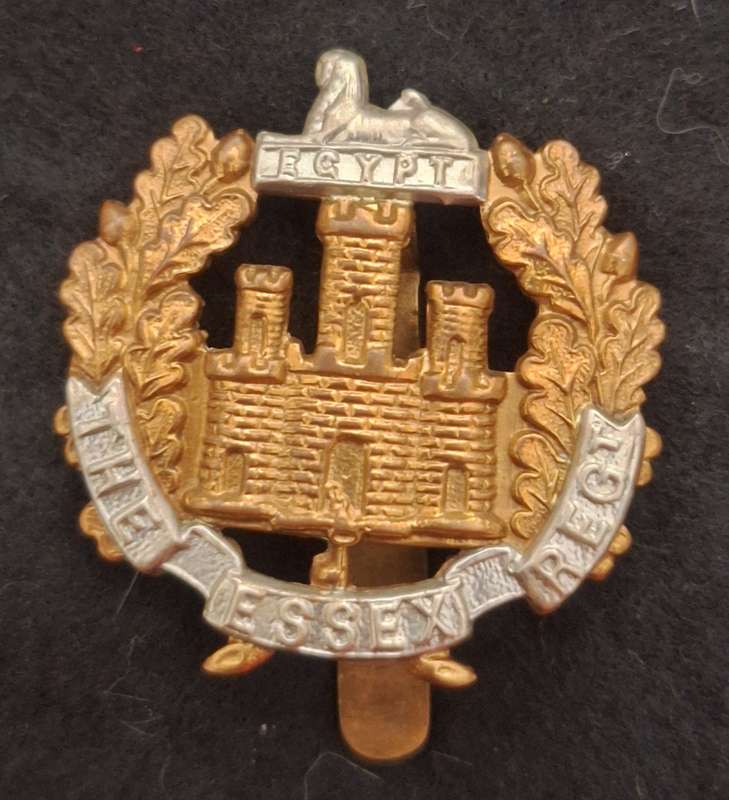 UK - THE ESSEX REGIMENT CAP BADGE - SLIDER INTACT