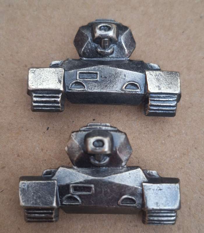 SWATF - ARMOUR CORPS COLLAR BADGES - PINS INTACT