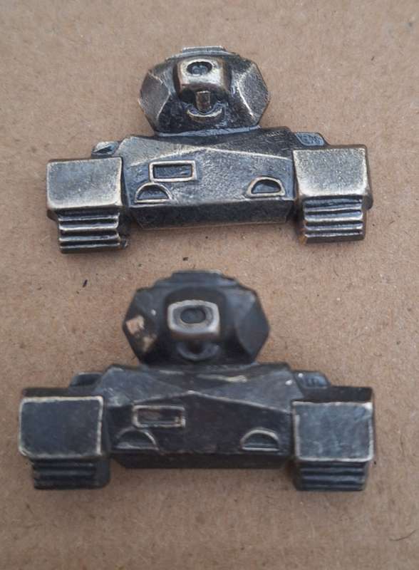 SWATF - ARMOUR CORPS COLLAR BADGES - PINS INTACT