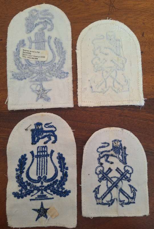 SA NAVY LOT OF 4 X MUSTERING PATCHES