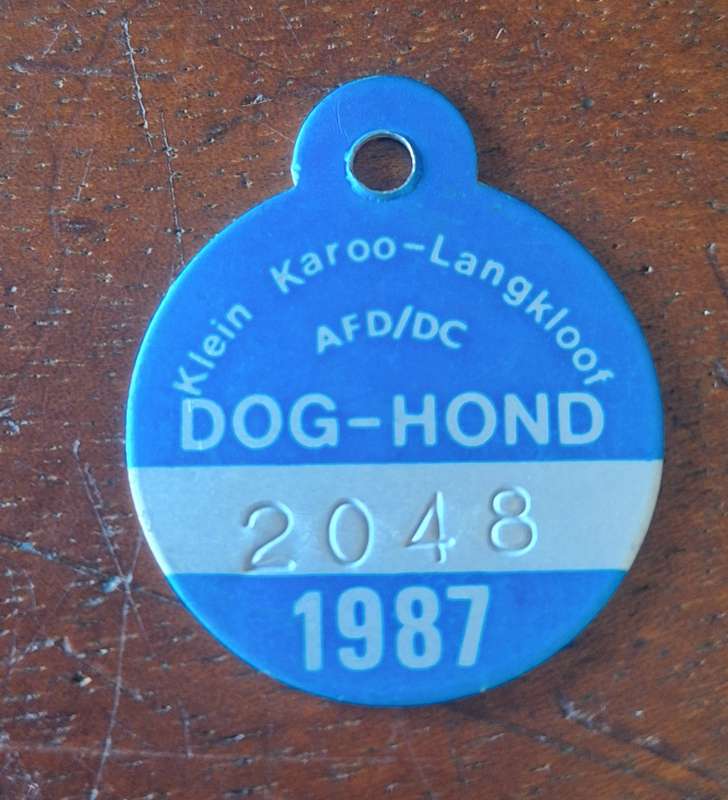 VINTAGE 1987 DOG LICENCE - LANGKLOOF