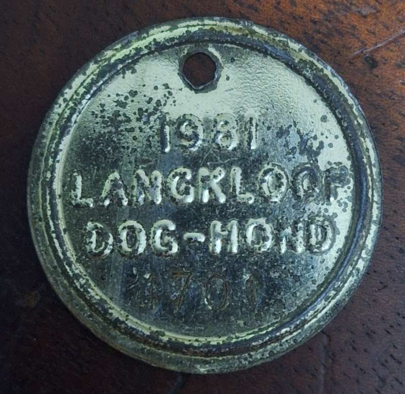 VINTAGE 1981 DOG LICENCE - LANGKLOOF