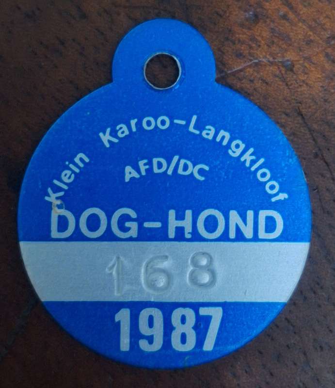 VINTAGE 1987 DOG LICENCE - LANGKLOOF
