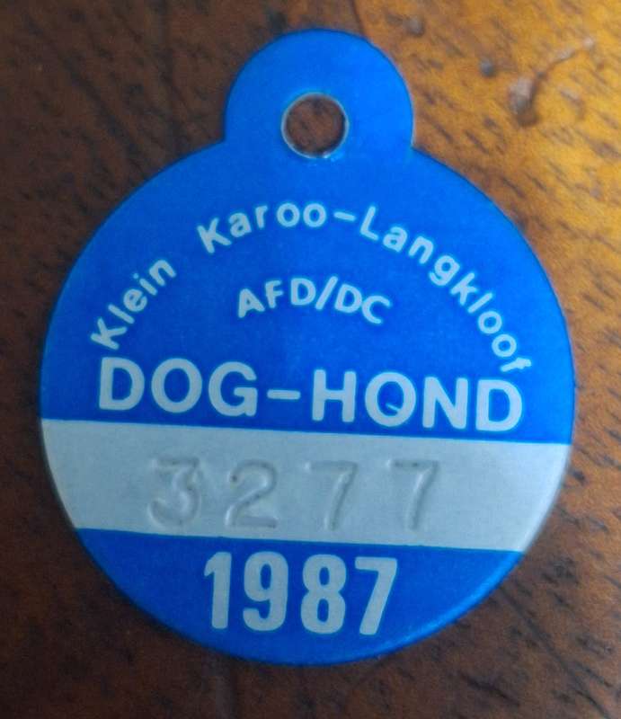 VINTAGE 1987 DOG LICENCE - LANGKLOOF
