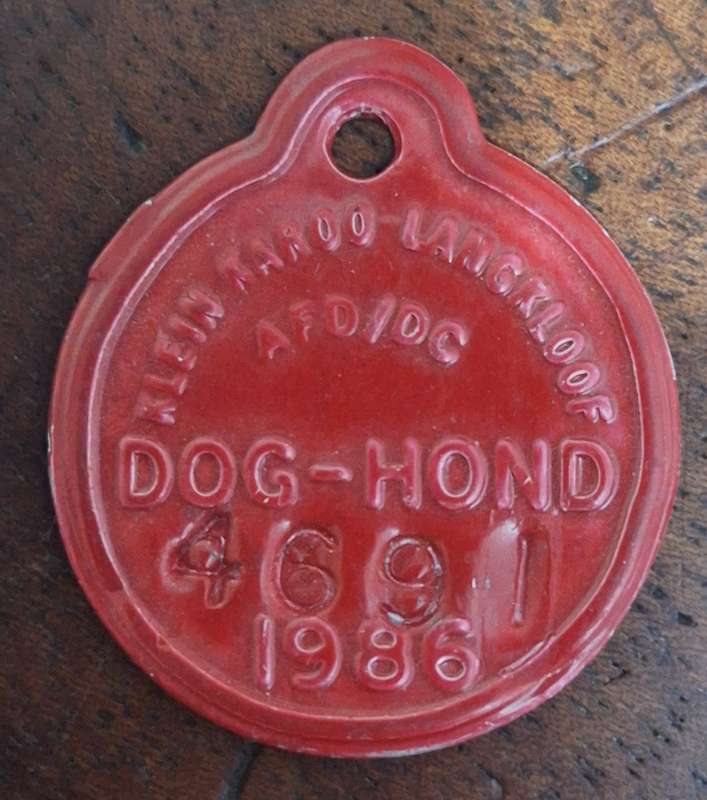 VINTAGE 1986 DOG LICENCE - LANGKLOOF