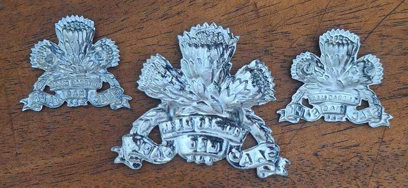 SADF - SAAC / SAPK CAP AND COLLAR BADGES SET - LUGS / PINS INTACT