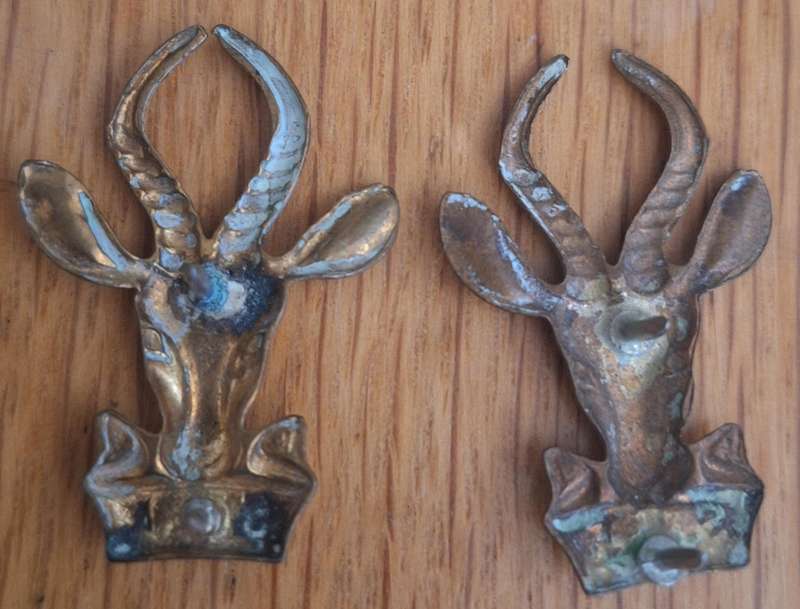 SADF - GILDING INFANTRY COLLAR BADGES - PINS INTACT