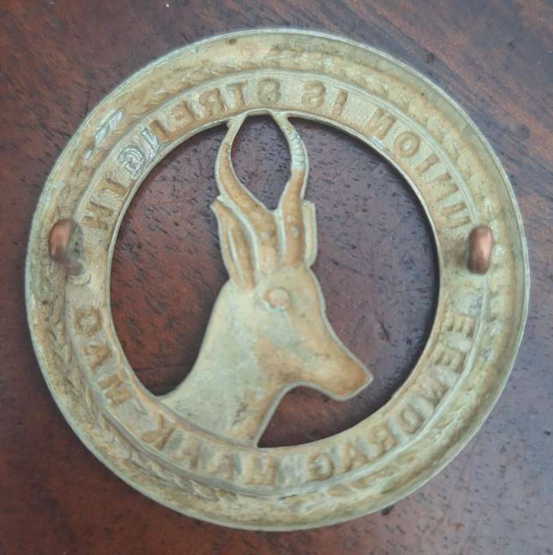 SA SCHOOL CADETS CAP BADGE (1927-1951) - LUGS INTACT