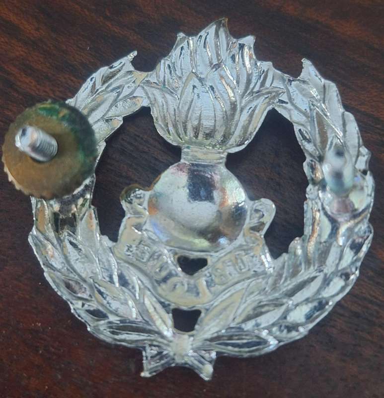 SADF ENGINEERS CAP BADGE - SCREWS INTACT