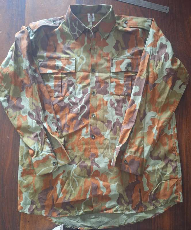 ROMANIA MILITARY CAMO SHIRT - 63 cm (XL) ARMPIT TO ARMPIT - UNWORN