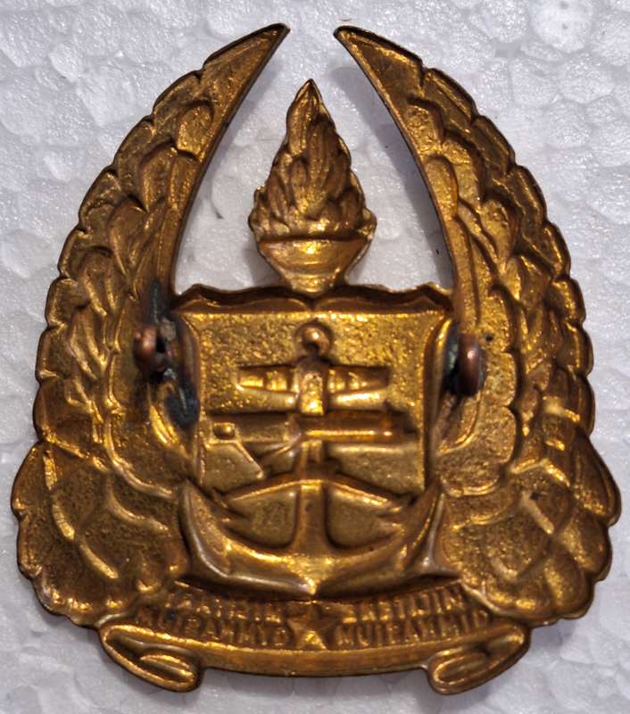 SADF - ARMY GYMNASIUM LARGE TYPE (6CM) GILDING CAP BADGE - LUGS INTACT