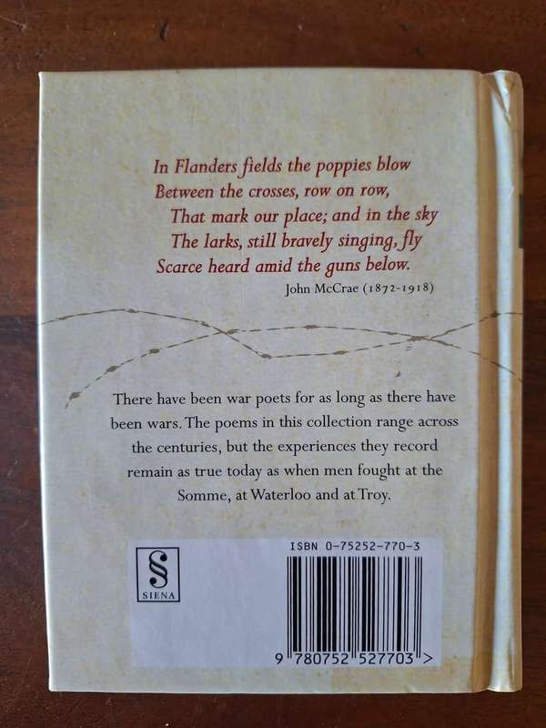 LITTLE BOOK OF WAR POEMS - 256 PAGES SMALL HARDCOVER.