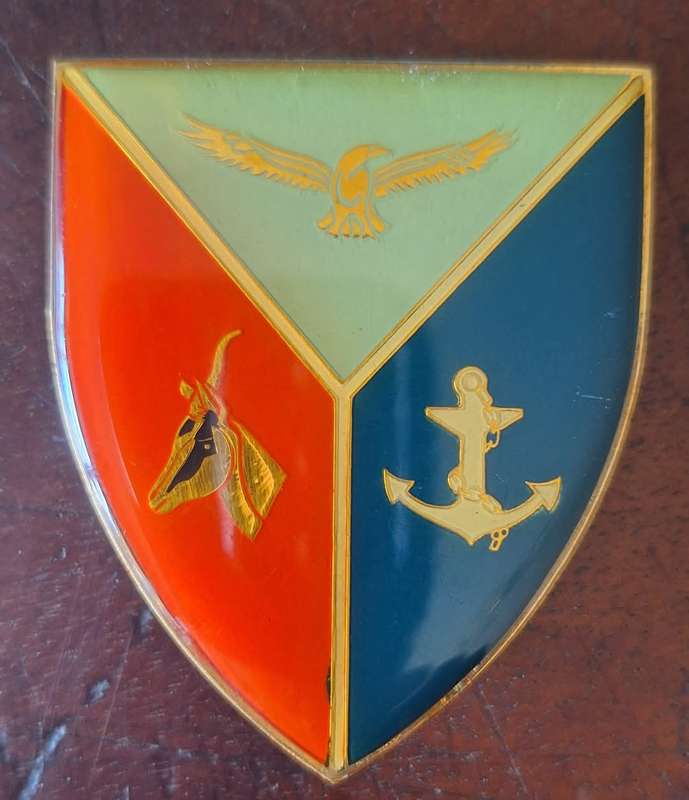 SADF - DEFENCE HQ SHOULDER FLASH - PINS INTACT