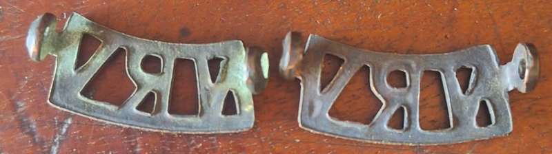 WW2 ERA - NATIONAL RESERVE VOLUNTEER SHOULDER TITLE PAIR - LUGS INTACT