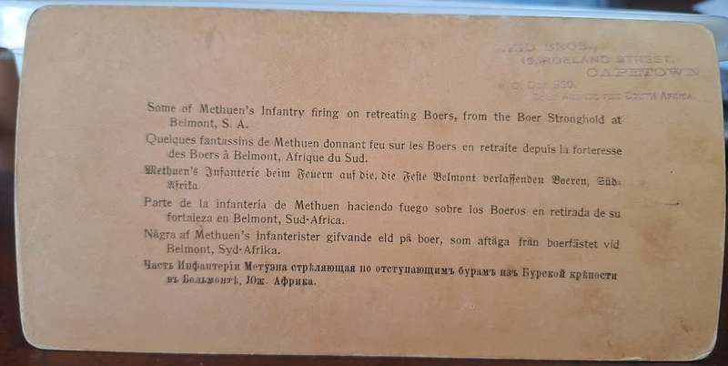 BOER WAR ERA - UNDERWOOD & UNDERWOOD STEREOSCOPE CARD (METHUENS INFANTRY)