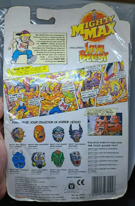 1992 Bluebird - Mighty Max Challenges Lava Beast - Sealed and Classic!