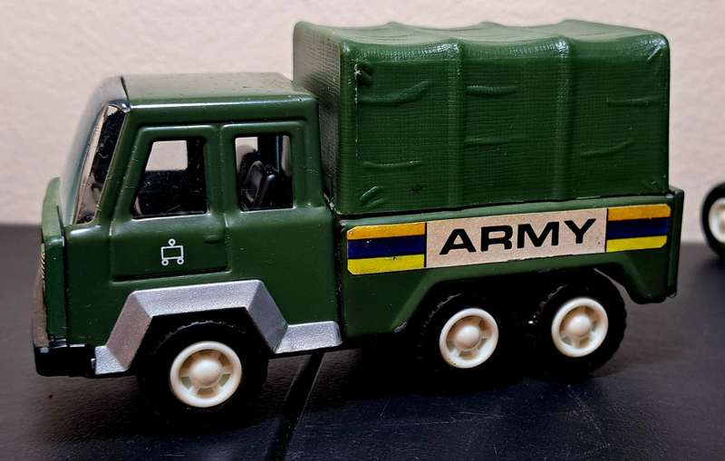 6 x Original Vintage 1970s KY Toys Tin Army Vehicles Bundle Approx. 1:32 Scale
