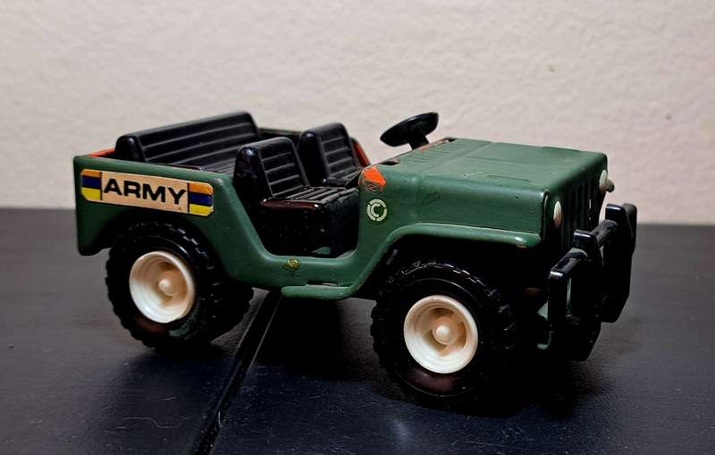 6 x Original Vintage 1970s KY Toys Tin Army Vehicles Bundle Approx. 1:32 Scale