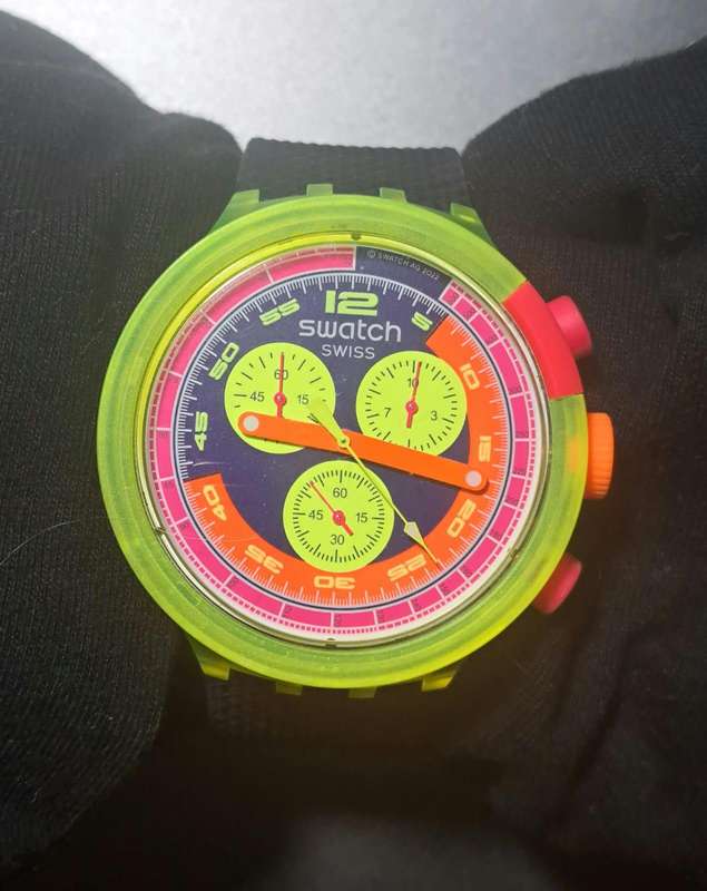 Gorgeous Retro Unisex Swatch - Neon Watch - Near Mint!