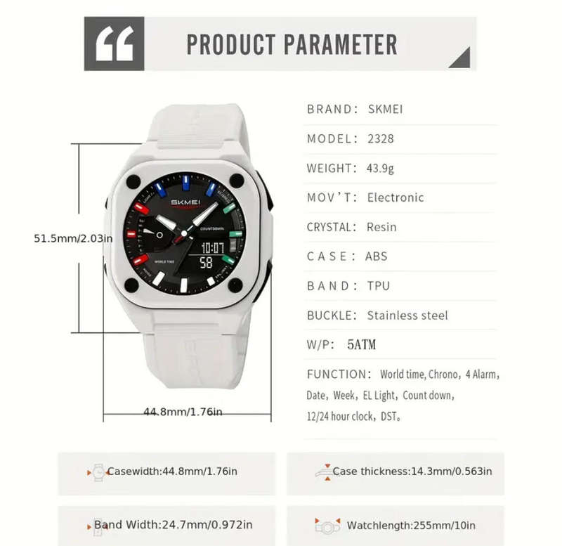 Gorgeous Brand New SKMEI Unisex Dig/Analog Watch Model 2328