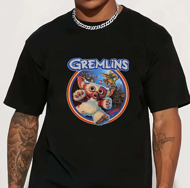 Custom High Quality A-Washable Vinyl Decal Polycot T-shirts 180gsm-200gsm - Gremlins