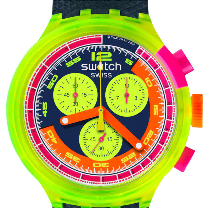 Gorgeous Retro Unisex Swatch - Neon Watch - Near Mint!
