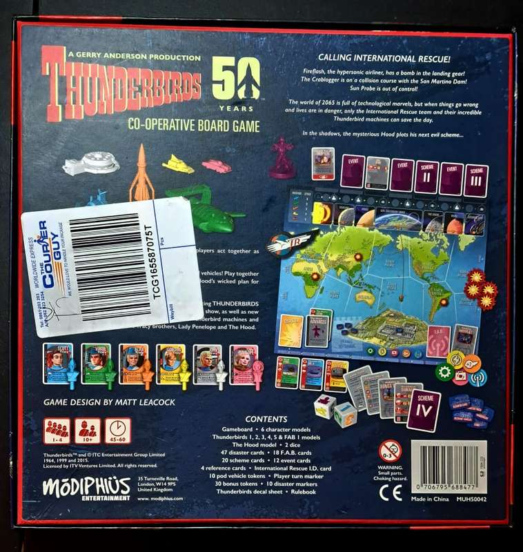 2015 Gerry Anderson's Thunderbirds - 50th Anniversary Co-Operative Boardgame. 100 Complete Near Mint