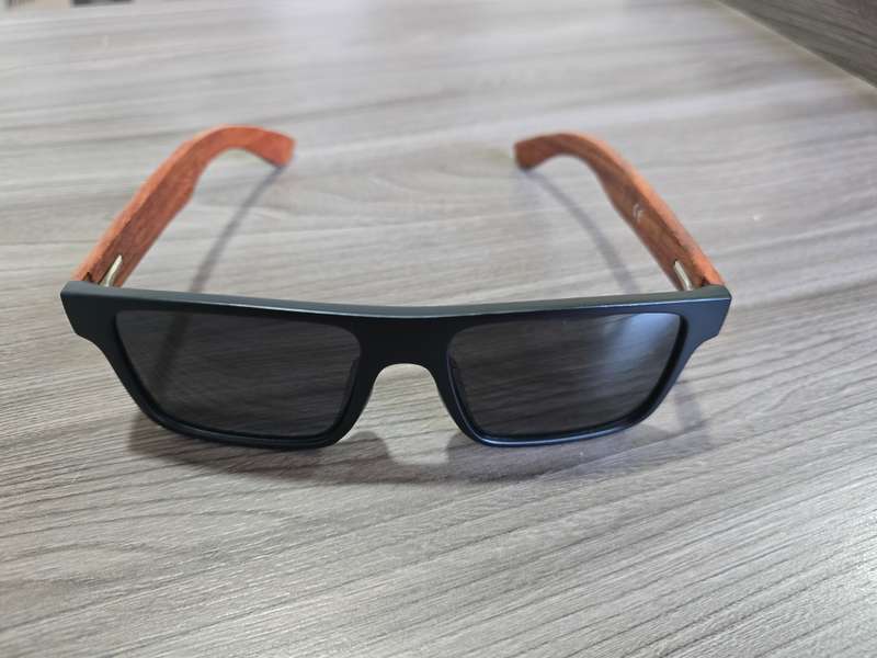 Dubery High Quality Polarized Sunglasses Black - Wooden