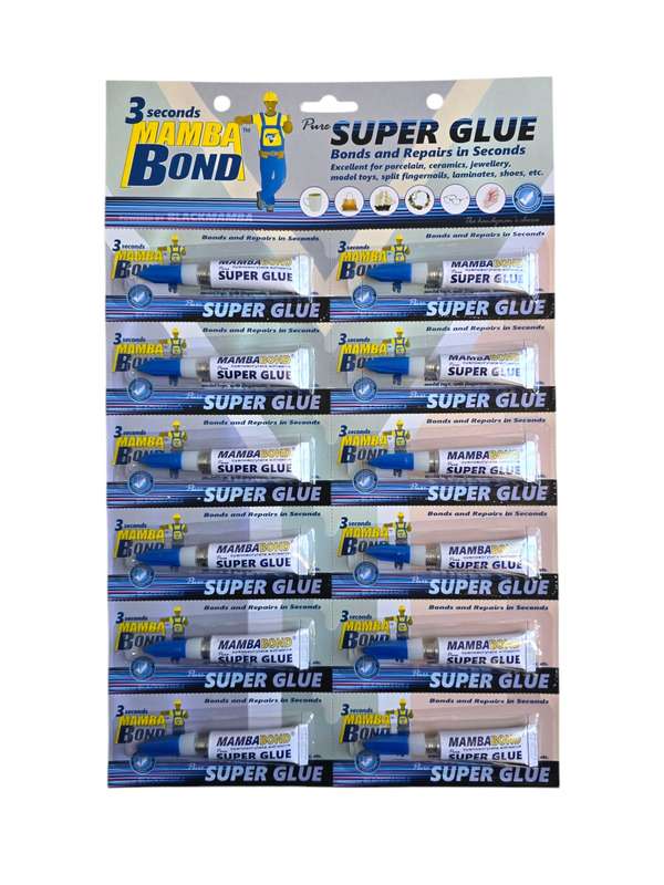SUPER GLUE - MambaBond - Card of 12 x 3g Tubes