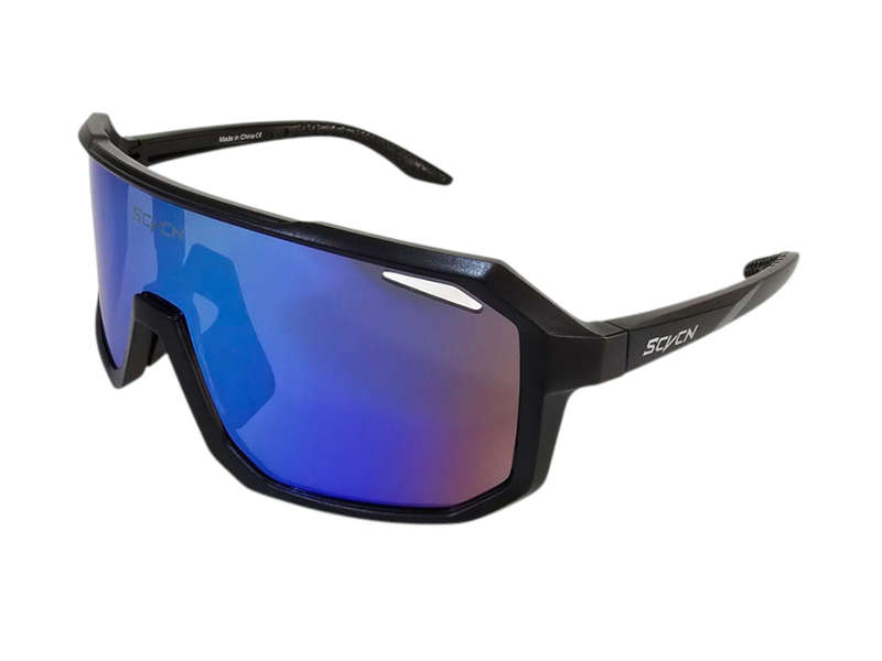 SCVCN Sport Sunglasses - Black Frame with Blue/Green Single Lens (Last Pair)