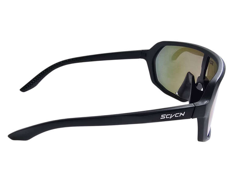 (Last Pair) SCVCN Sport Sunglasses - Black Frame "Blue/Purple/Green" Lens