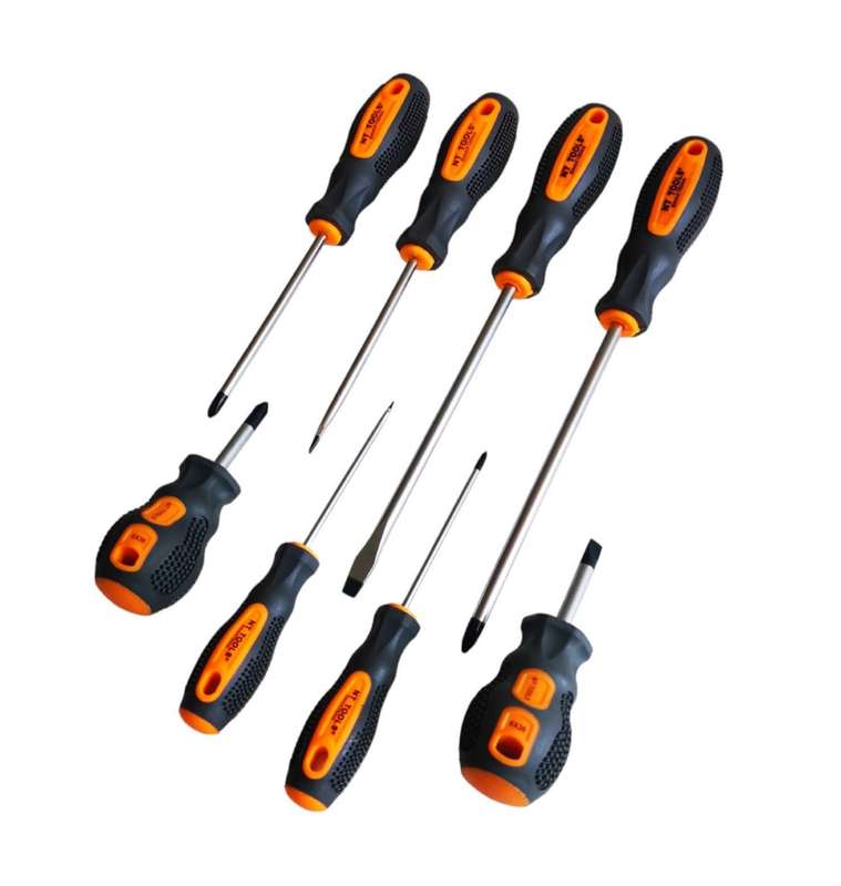 8 Pcs Screwdriver Set Rubber Grip