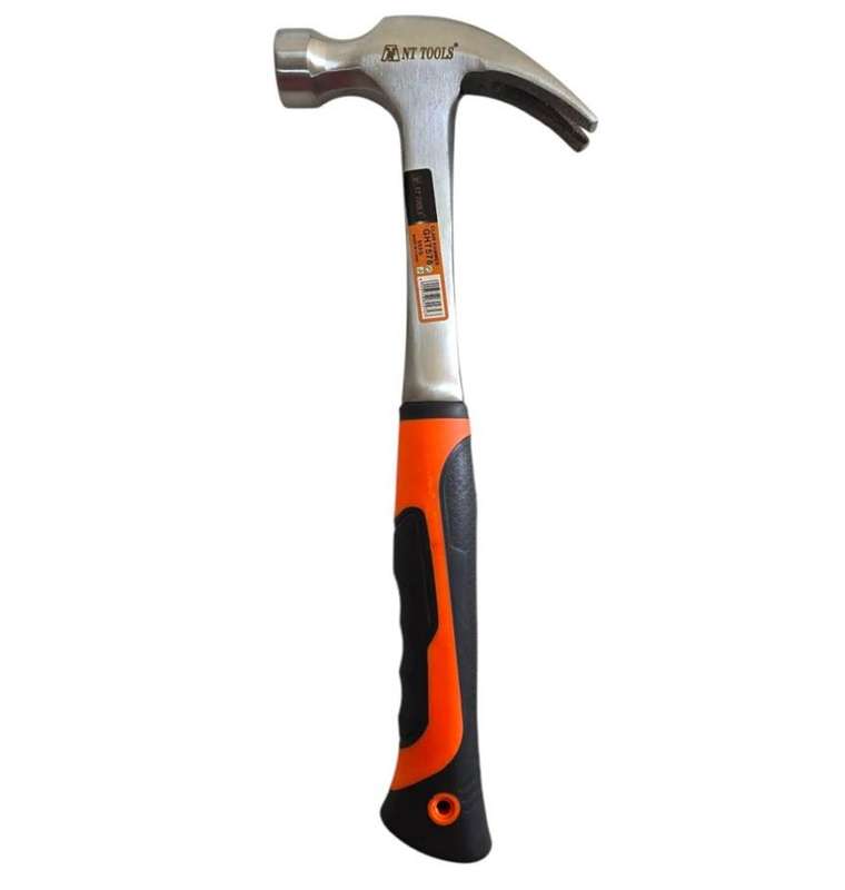 Quality Tools - All Steel Handle - Claw Hammer 500g Rubber Grip