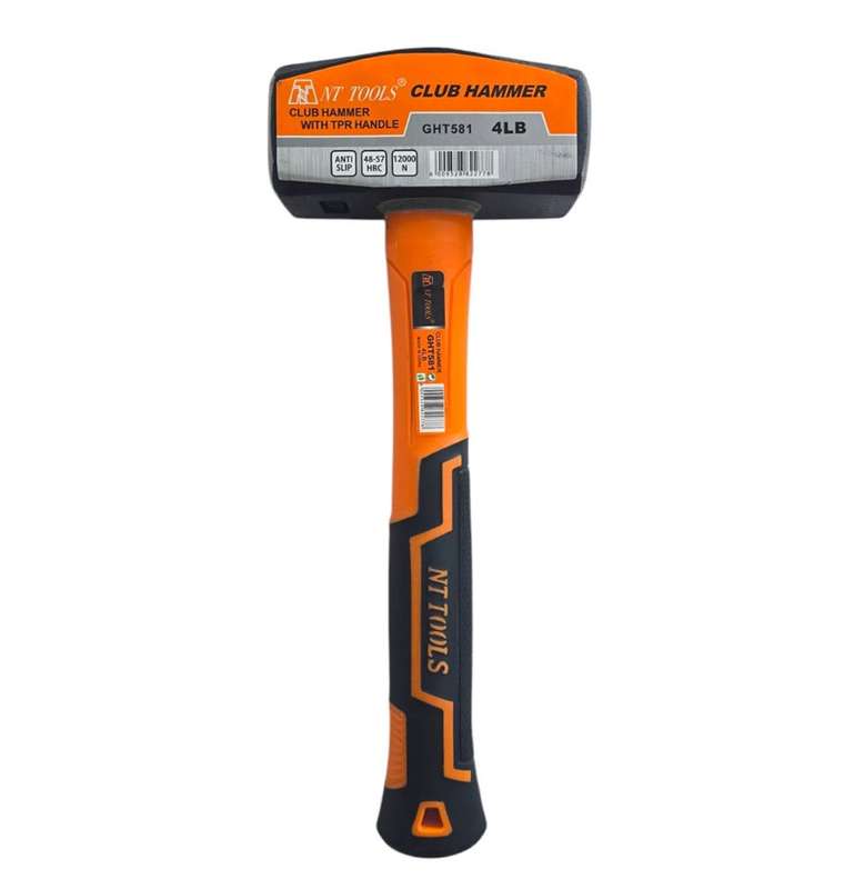Quality Tools - 4LB Club Hammer - TPR (Thermoplastic Rubber) Handle