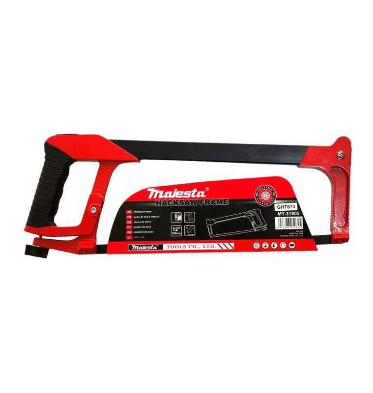 Quality Tools - H/DUTY Steel Hacksaw 300mm With Rubber Grip