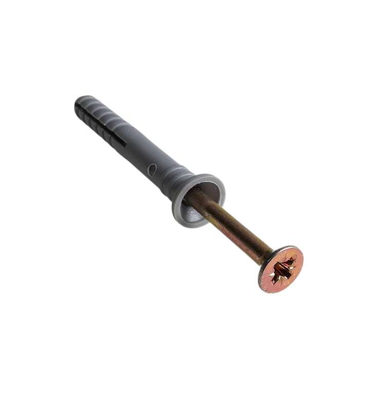 Nail-In Anchor (Wall Plug & Screw) 6x50mm Bulk Pack of 100