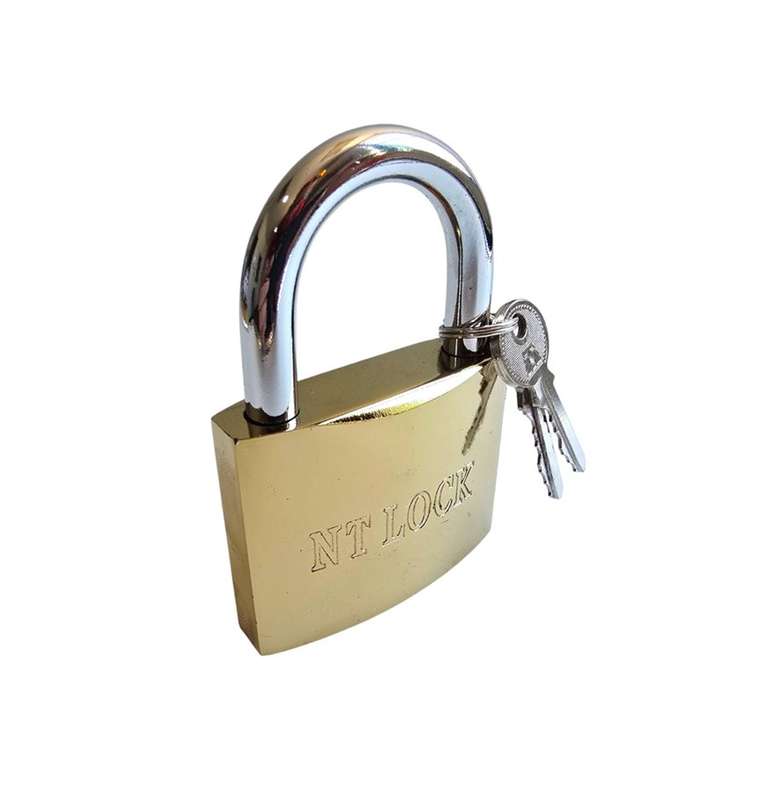 Quality NT Brass Padlock 50mm - 3 Keys (Boxed)