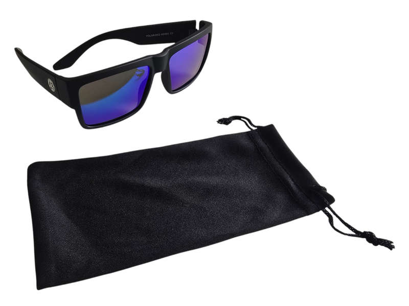 KDEAM High Quality Polarized Men's Classic Square Sunglasses - Matte Black - Green Multi Colour Lens