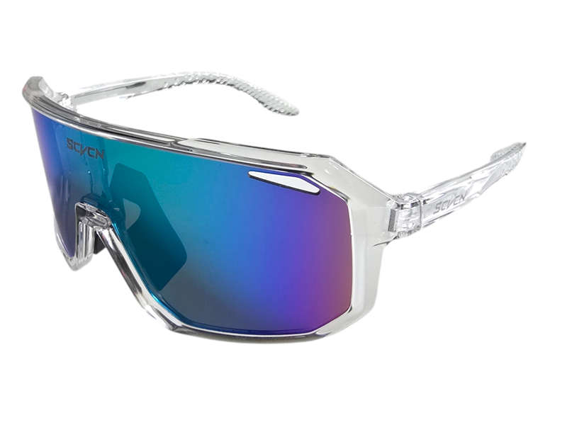 SCVCN Cycling / Cricket Sport Sunglasses Clear Frame "Blue/Green" Lens