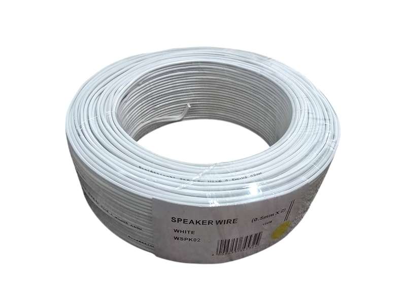 Speaker Wire / Rip Cord White 100m Roll 0.5mm
