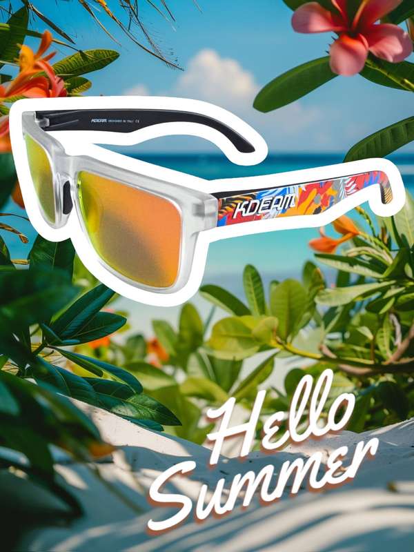 Kdeam High Quality Polarized Classic Square Sunglasses - Tropical Summer!