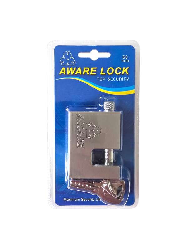 Aware - Insurance Padlock - Brass Mechanism - Hardend Steel Body 60mm