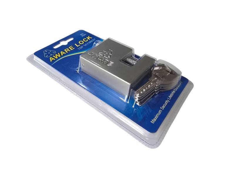 Aware - Insurance Padlock - Brass Mechanism - Hardend Steel Body 60mm