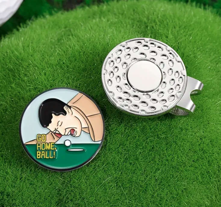 Golf Ball Marker with Magnetic Hat Clip - Happy Gilmore Themed - Go Home Ball - Great Gift